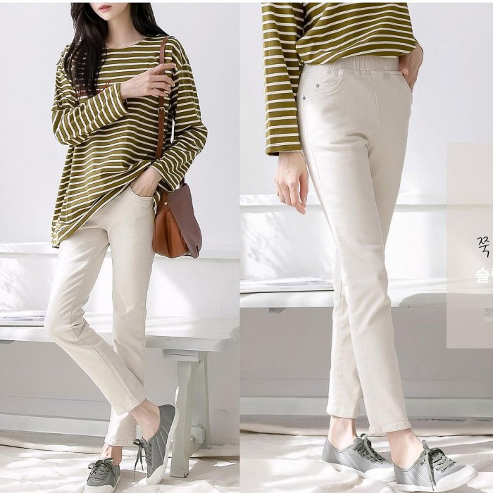 Forever Kids正韓 推薦!好穿彈性腰圍 修身 磨毛棉九分褲【E423231】韓國代購