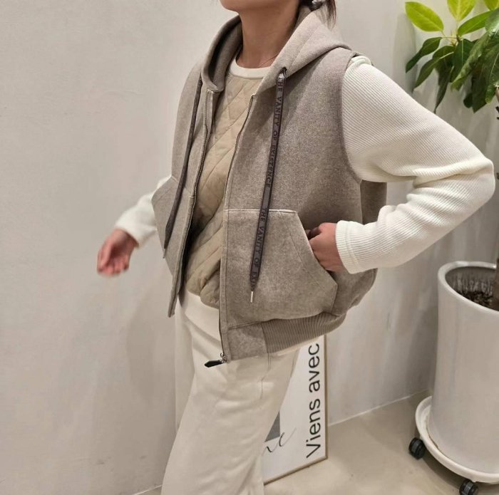 Forever Kids正韓 喜歡!自留挺版有厚度連帽 拉鍊背心【H62267】韓國代購