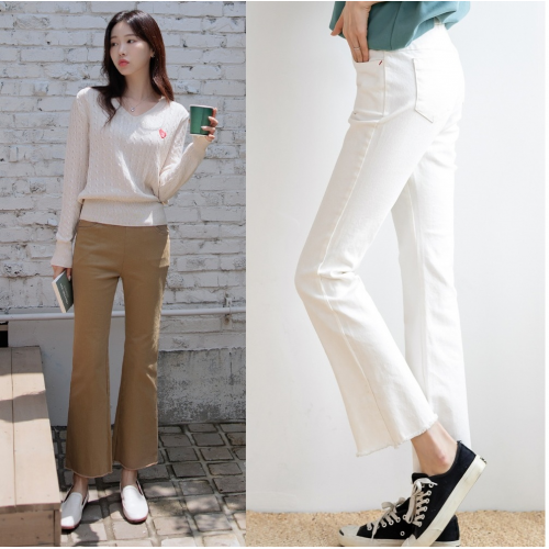  Forever Kids 正韓 經典小喇叭 舒適款鬆緊腰長褲 米 白 黑色【A621248】韓國代購