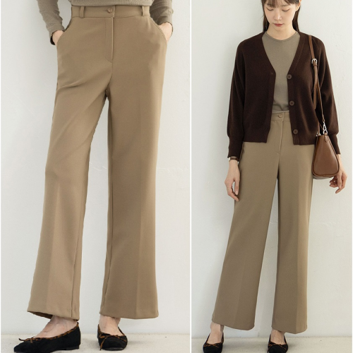  Forever Kids 正韓   舒適彈性後鬆緊腰 俐落中腰直筒褲【B621279】