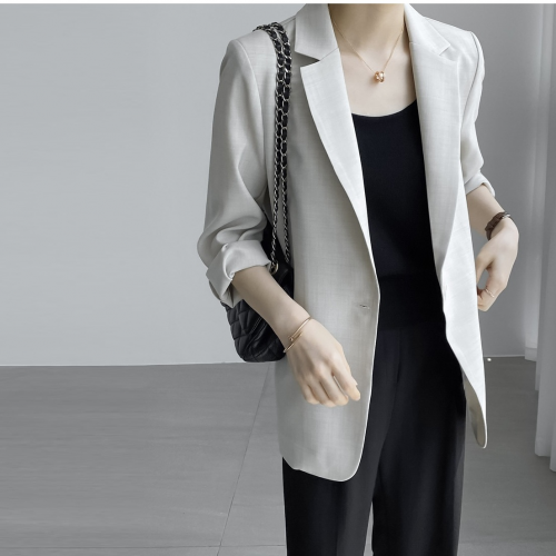  Forever Kids  正韓 薄款單扣長版遮臀 西裝外套【C621285】韓國代購