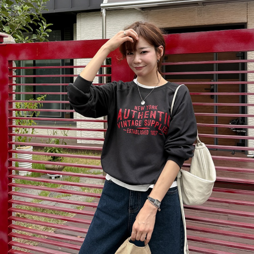  Forever Kids  正韓  復古字母插肩衛衣T【B621329】