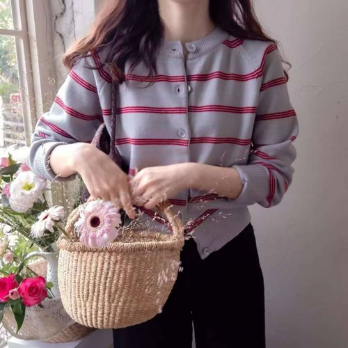  Forever Kids 正韓 韓國熱銷 配色條紋開襟針織外套【D621327】韓國代購