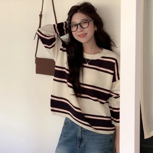  Forever Kids  正韓 喜歡!好版型配色條紋針織上衣【C621339】韓國代購