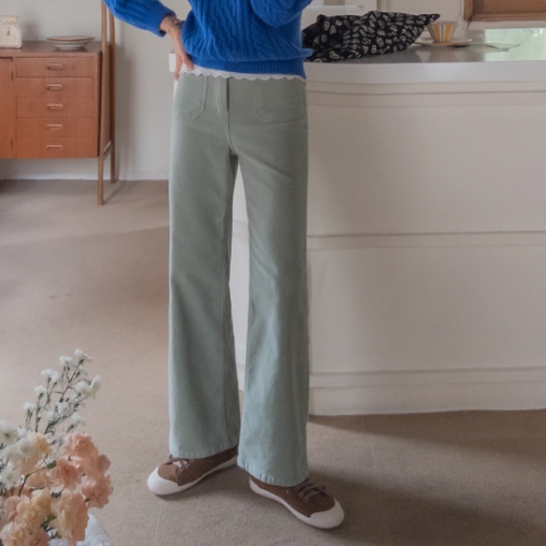  Forever Kids 正韓 保暖雙口袋 腰鬆緊彈性燈芯絨直筒褲【F621392】韓國代購