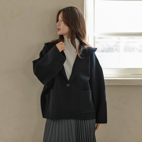  Forever Kids  正韓 可愛落肩連帽 大口袋外套【C21201】