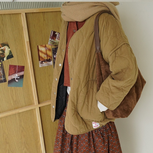  Forever Kids  正韓 V領寬鬆絎縫口袋 外套【A21421】韓國代購