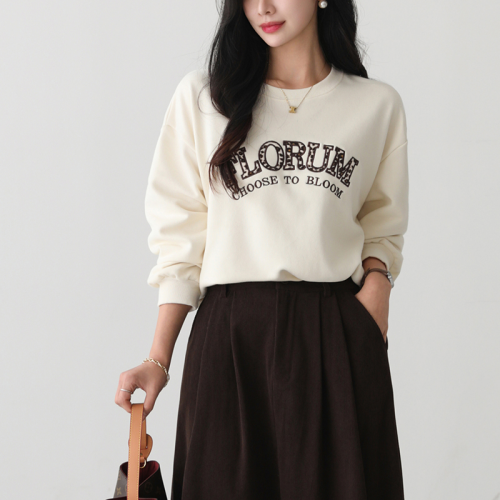 Forever Kids 正韓 豹紋字母刺繡長袖T【B622506】韓國代購