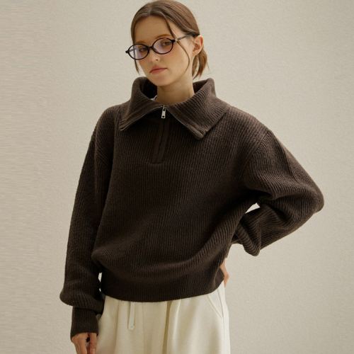  Forever Kids 正韓  柔軟基本款半拉鍊針織衫 S~L號【A62267】