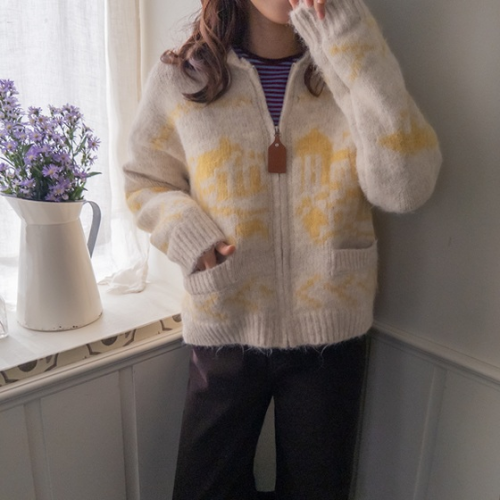 Forever Kids 正韓 皮革拉鍊雙口袋30%羊毛 針織外套【H62272】韓國代購