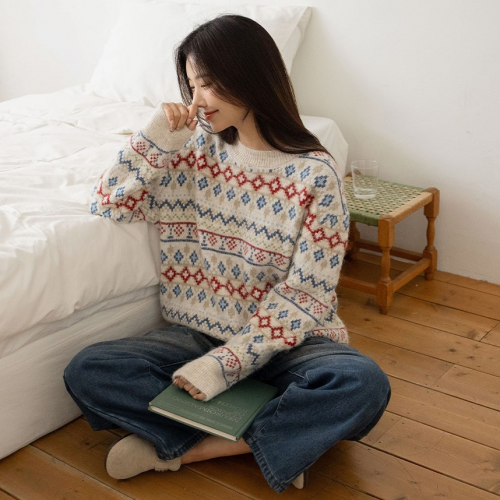 Forever Kids 正韓 冬季感經典北歐風蓬鬆 長袖針織上衣【B62287】韓國代購