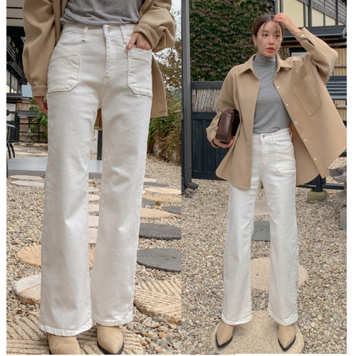 正韓 雙口袋內磨毛好穿彈性 直筒褲【D622232】s~xxx號韓國代購