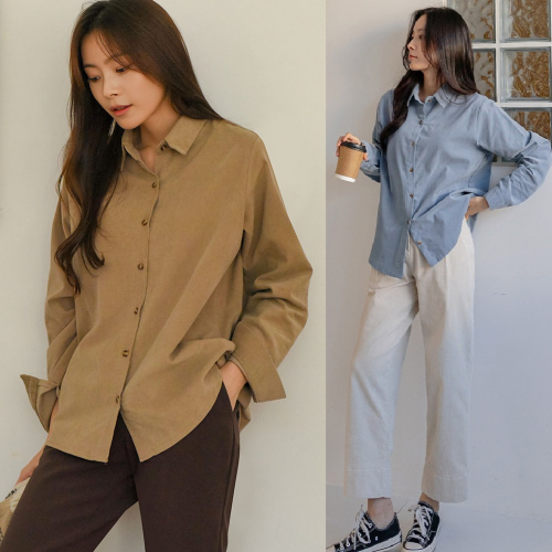 Forever Kids 正韓 基本好搭燈芯絨襯衫上衣【WS22285】】韓國代購