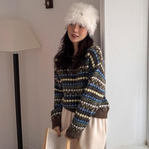 正韓 毛茸北歐針織上衣【H622369】