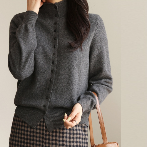 正韓 立領排扣針織高領上衣【CE22323】韓國代購