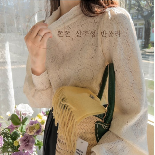 正韓 好彈性蕾絲花朵小拋袖上衣T【T32237】韓國代購