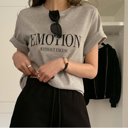 正韓 微厚度字母短袖T上衣【S73302】韓國代購