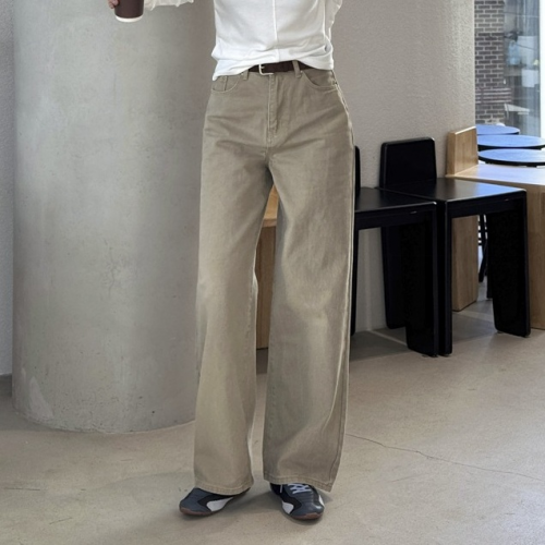 正韓 純棉挺版俐落寬褲【B73356】韓國代購