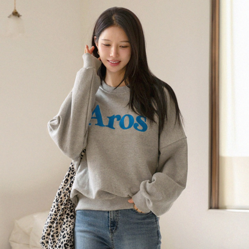 正韓  刺繡好版型 落肩純棉T上衣【A73353】