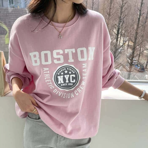 正韓 自留顏色超柔和 字母落肩純棉t上衣【B144708】韓國代購