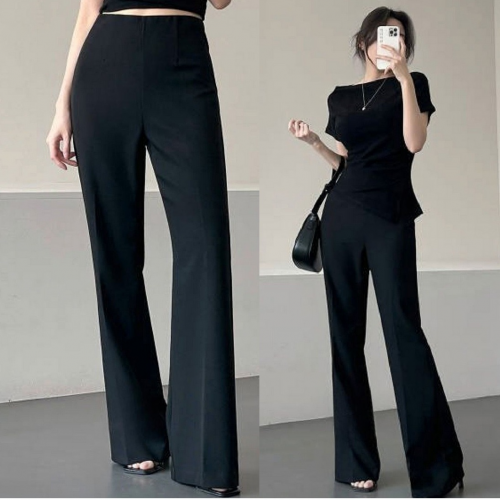 正韓 推薦自留~修身顯瘦~隱形鬆緊腰褲頭腿長落地 西裝褲【E74281】韓國代購