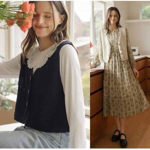 正韓 V領排扣針織背心【HA74210】韓國代購