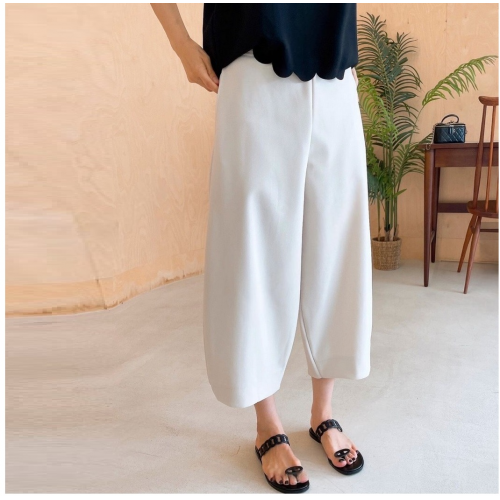 正韓 休閒有型 鬆緊寬腰褲頭 九分褲寬鬆寬褲【C74428】韓國代購