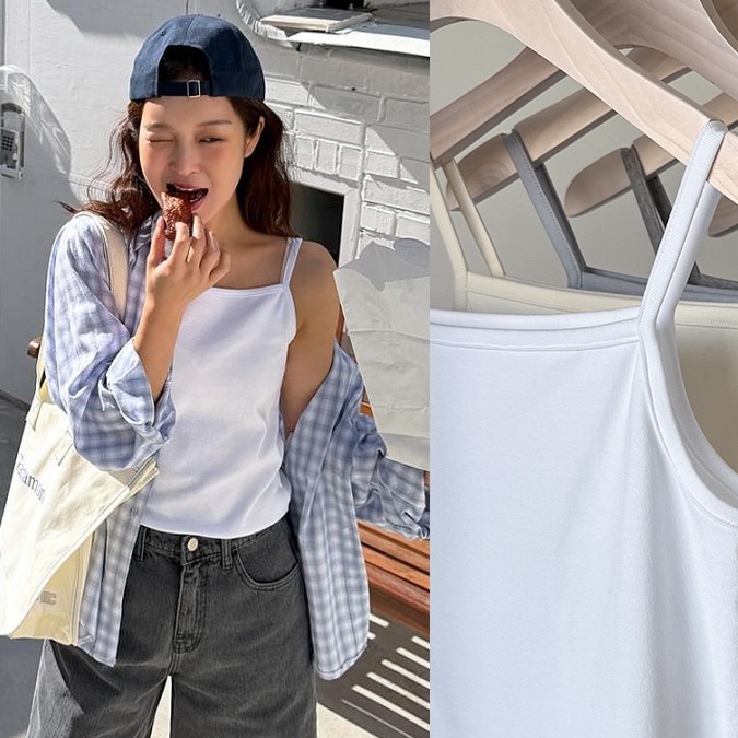 正韓 實穿好搭夏天必須 吊帶不走光細肩帶背心【A75242】韓國代購