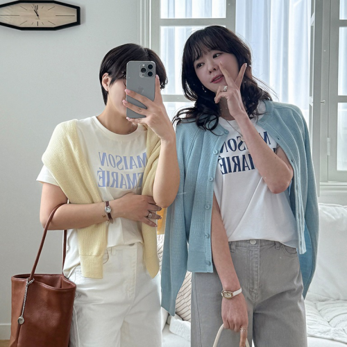 正韓  簡約字母百搭短袖T上衣【A75903】