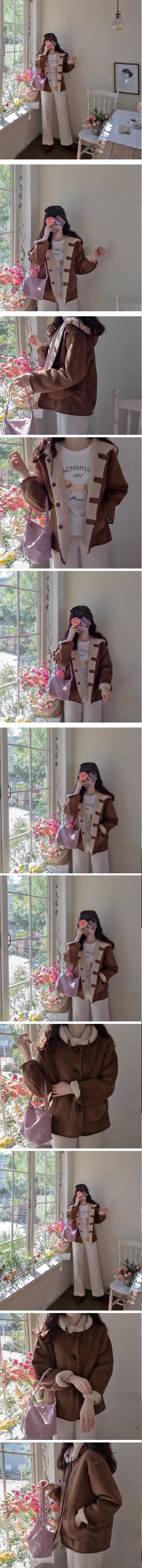 正韓 雙面可穿 連帽毛絨口袋 麂皮連帽外套【B622207】韓國代購