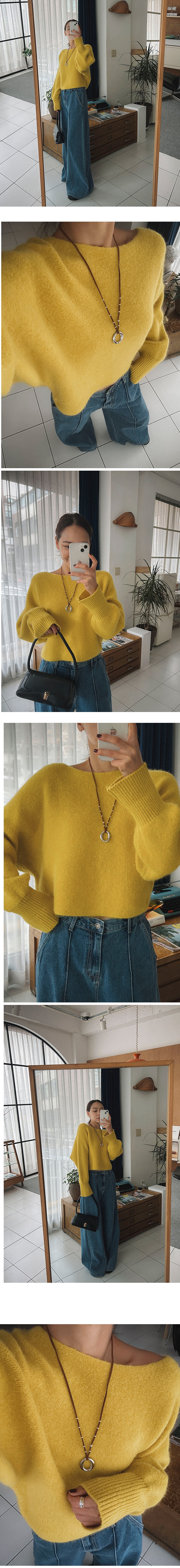 正韓 簡約柔軟 船領針織短版上衣【CS22328】韓國代購