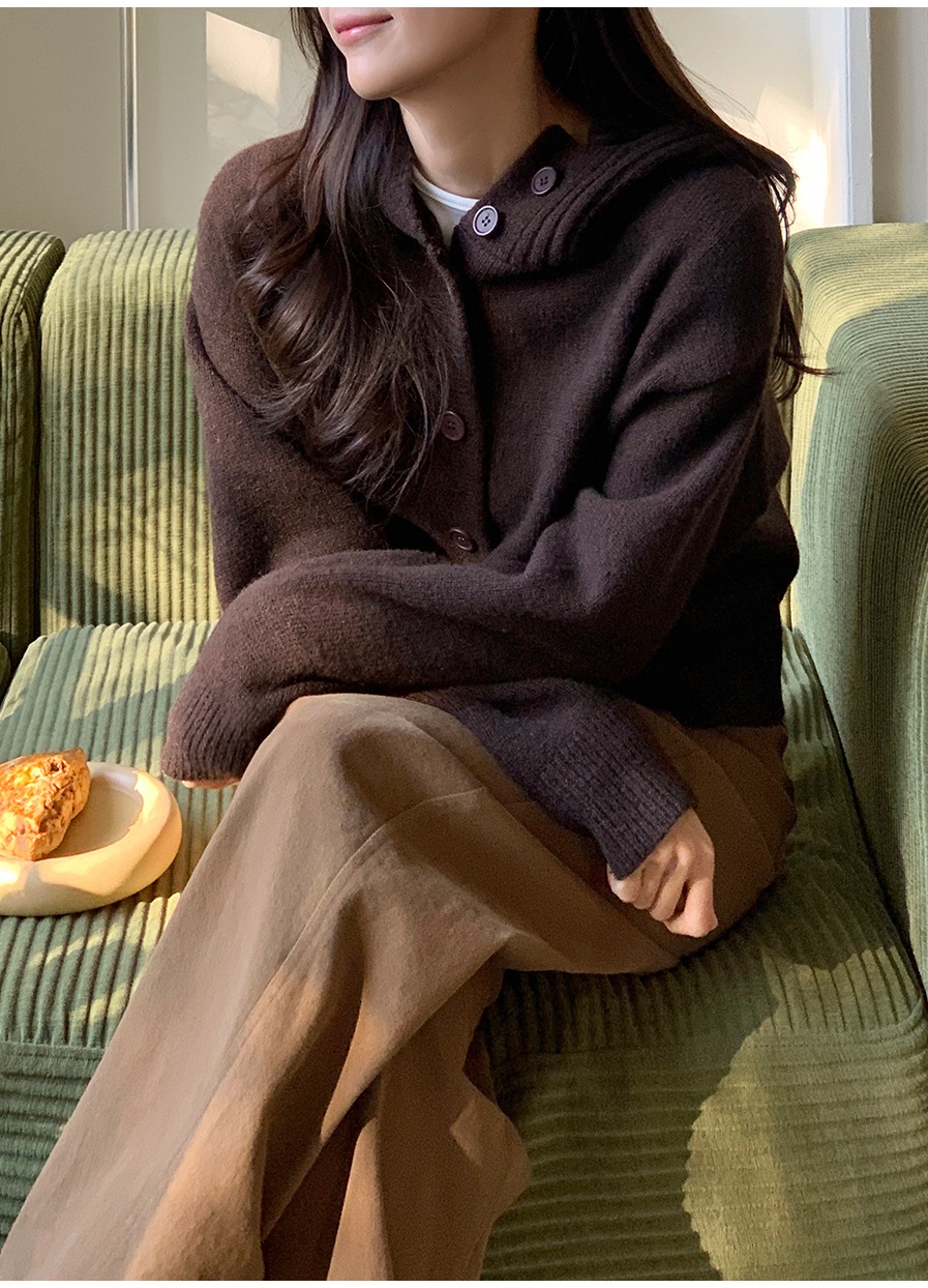 正韓 高領連帽開扣針織外套【CS22326】韓國代購