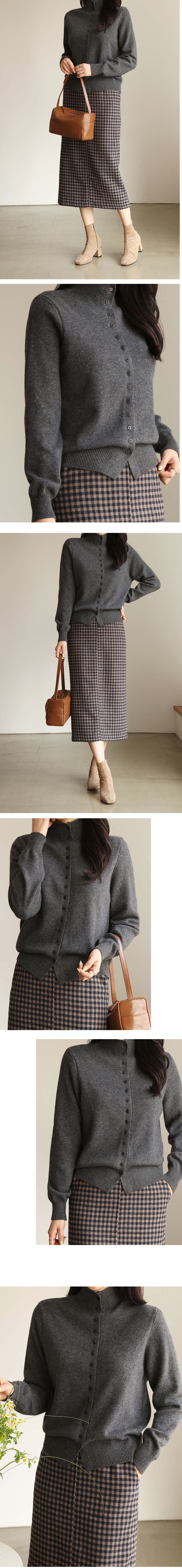  正韓 立領排扣針織高領上衣【CE22323】韓國代購