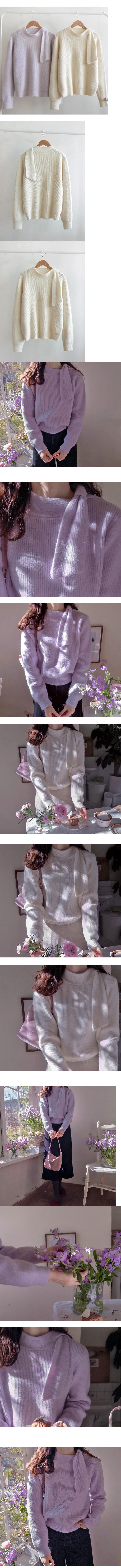  正韓 很美的紫色氣質領結針織上衣【B23341】韓國代購