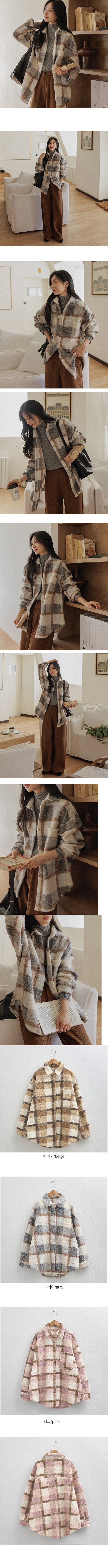 正韓 厚實格紋大口袋襯衫外【A72273】