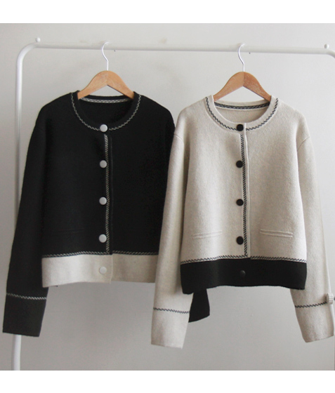 正韓 柔軟配色撞色開襟外套【E72331】韓國代購