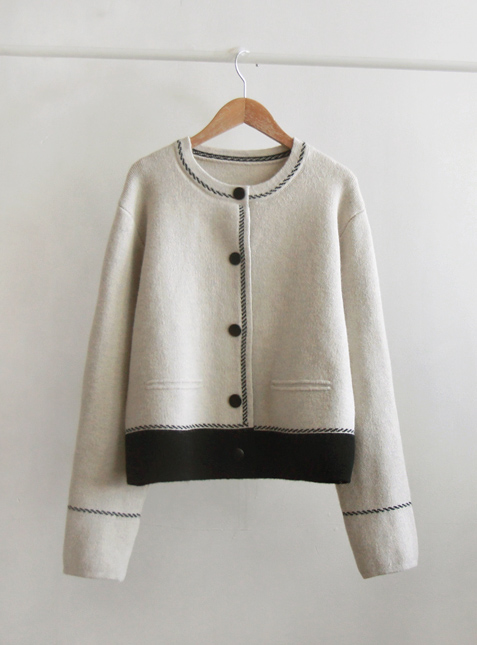 正韓 柔軟配色撞色開襟外套【E72331】韓國代購