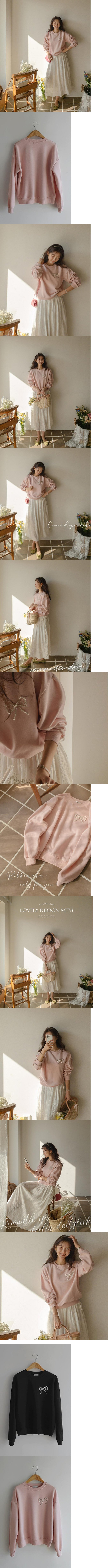  正韓 可愛立體珍珠絲帶 圓領T【AS5307】韓國代購 