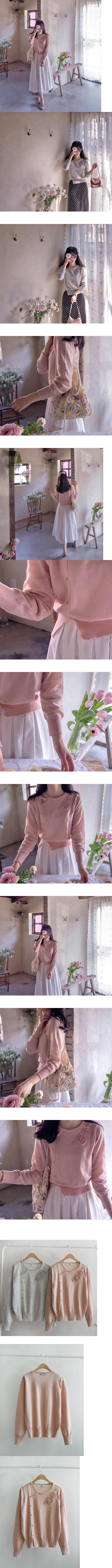 正韓 立體花朵挖空設計 側扣肩洞針織上衣【C73376】韓國代購