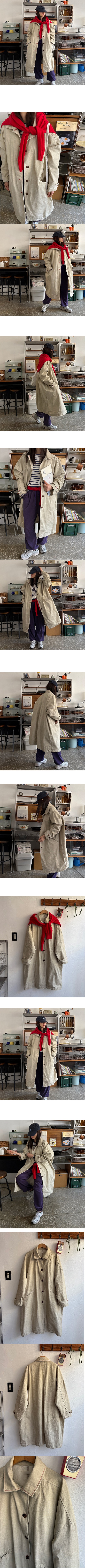 正韓  個性質感 寬鬆長版縫線風衣外套【A73371】