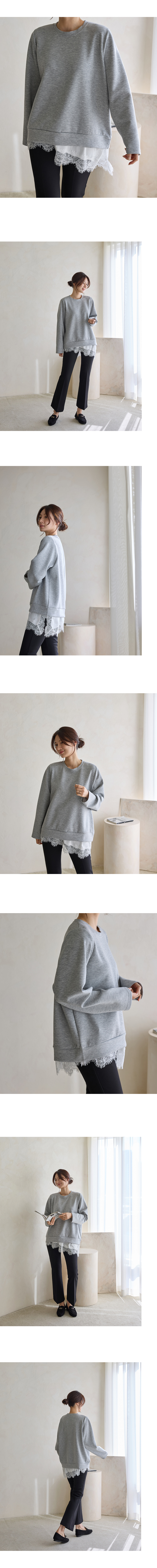  正韓 拼接蕾絲不規則斜邊棉T上衣【C74403】 韓國代購