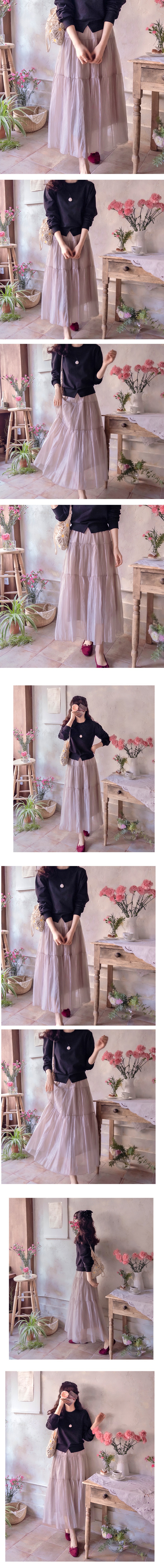 正韓 柔美輕盈飄逸鬆緊腰 層次裙擺 長裙【YA74509】韓國代購