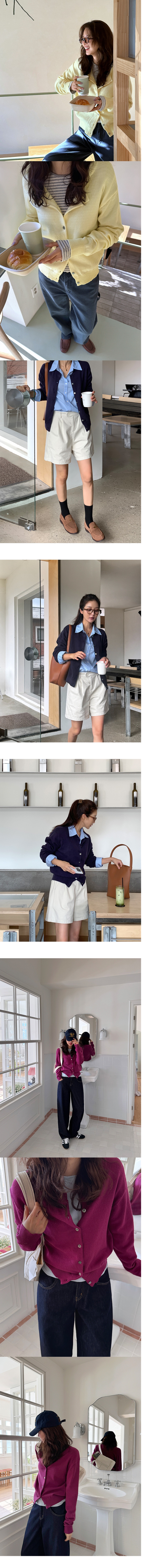 正韓 春天百搭圓領多色可選 針織開襟外套【C74707】韓國代購