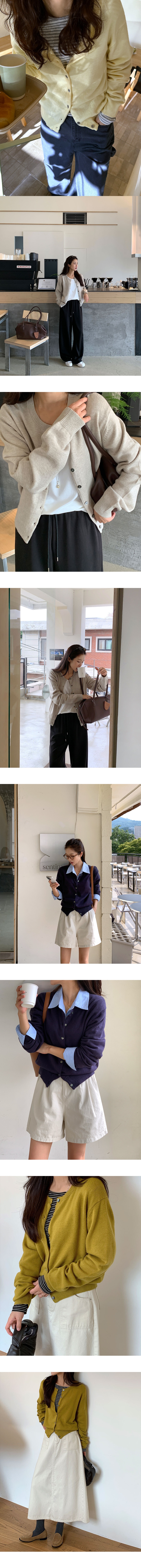 正韓 春天百搭圓領多色可選 針織開襟外套【C74707】韓國代購