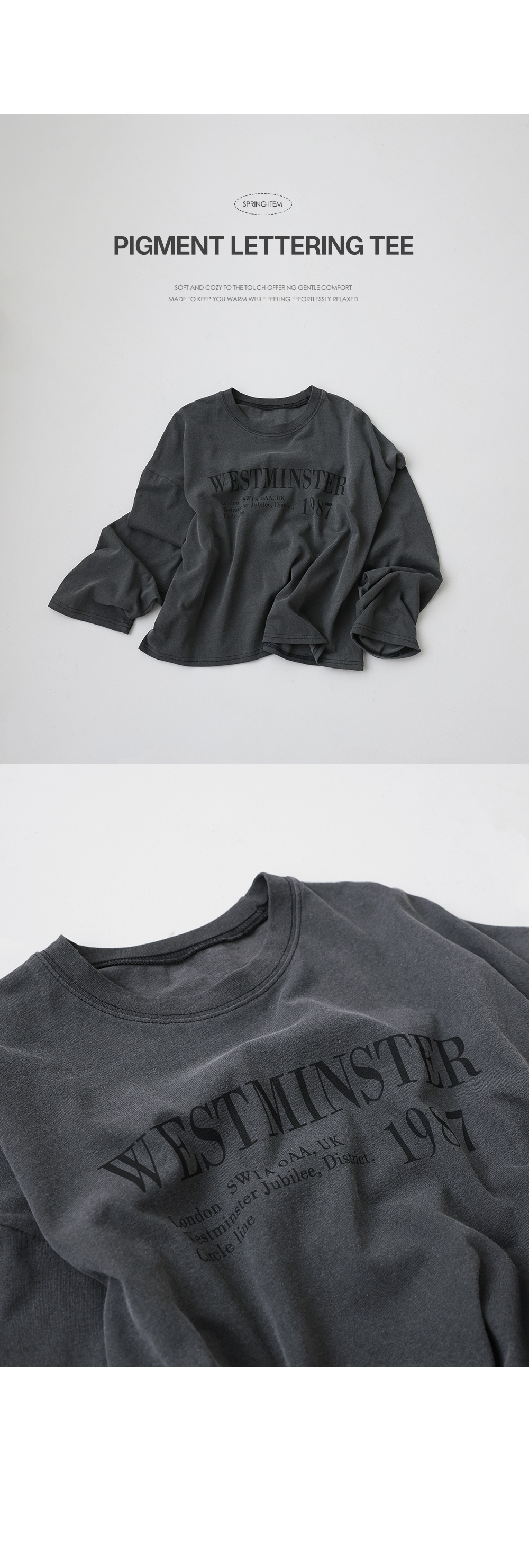 正韓  剛好的長度 復古印花落肩純棉T 上衣【A74242】 