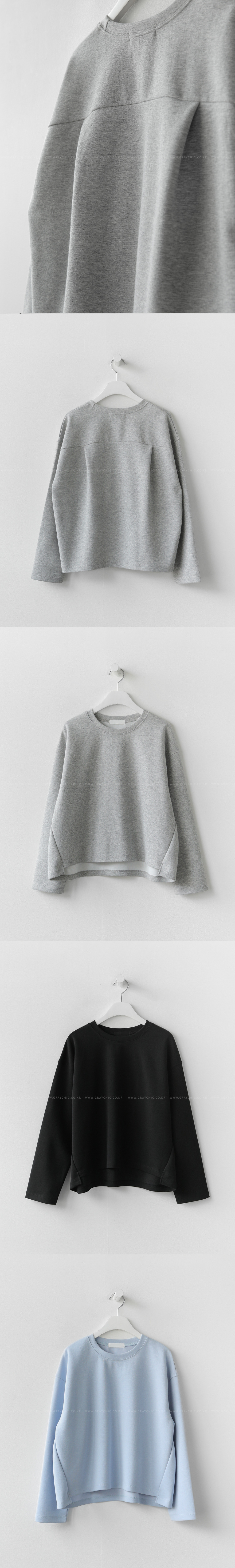 正韓 推薦~簡約好看版型 背微打褶 不對稱下擺開岔純色T 上衣【V74248】