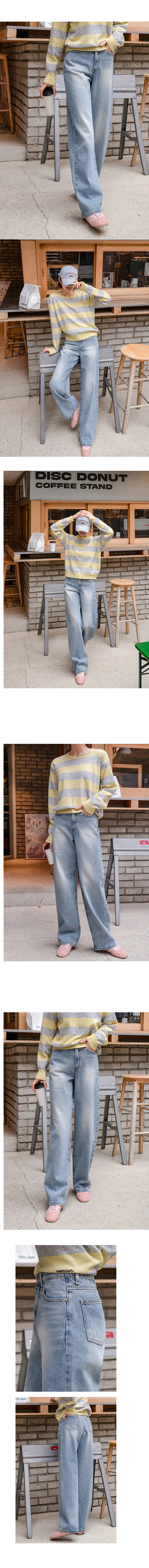 正韓 水洗美刷色挺版修身 牛仔褲 直筒寬褲【VS74249】韓國代購