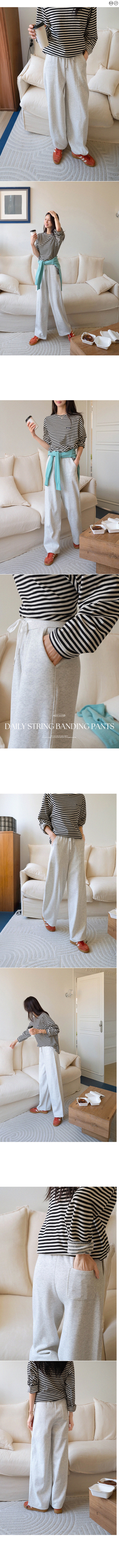  正韓 自然垂墜 彈性腰褲腳抽繩可調整休閒褲【E74283】韓國代購