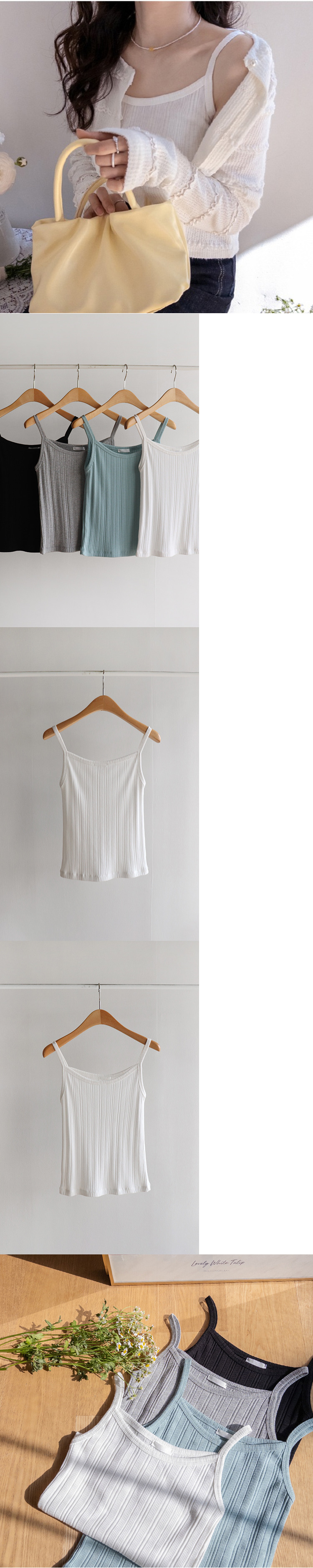 正韓 百搭羅紋纖細無袖背心 上衣【D74353】韓國代購