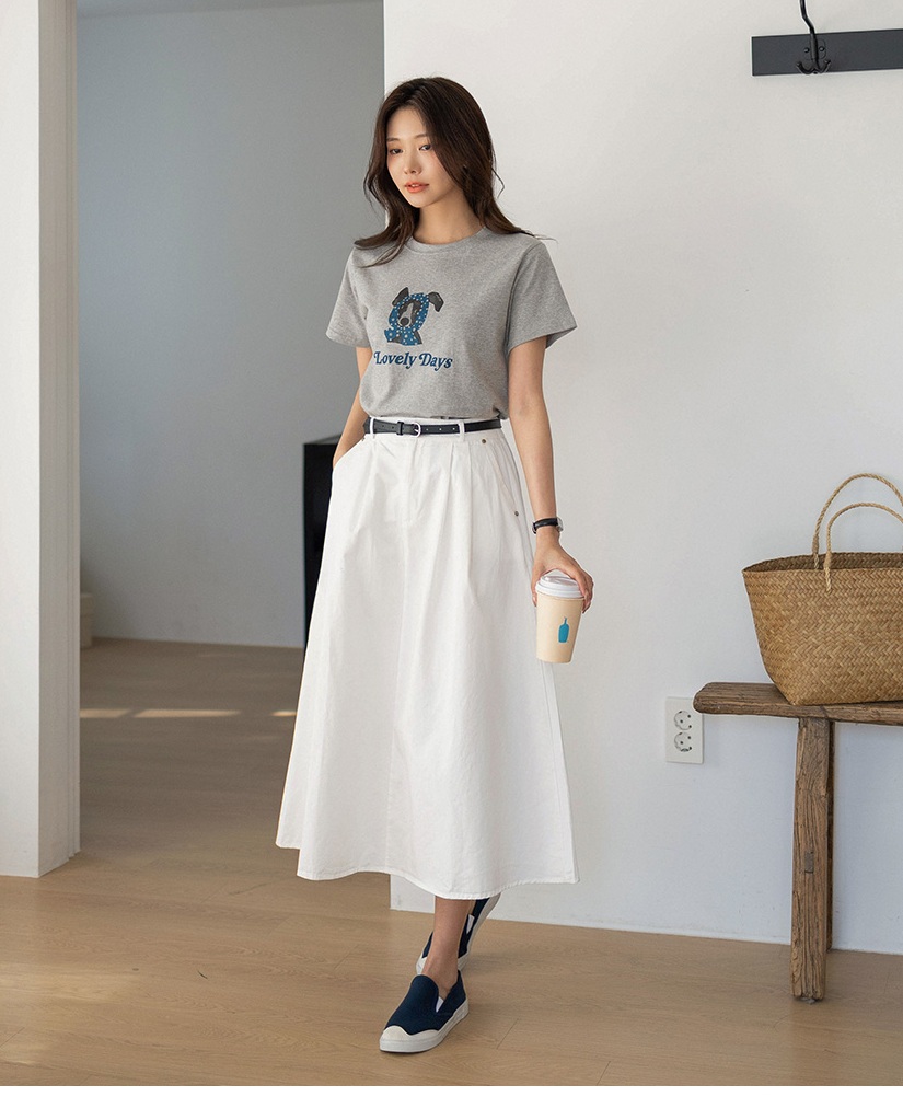 正韓 可愛純棉圍巾狗狗短袖t上衣【R75282】韓國代購